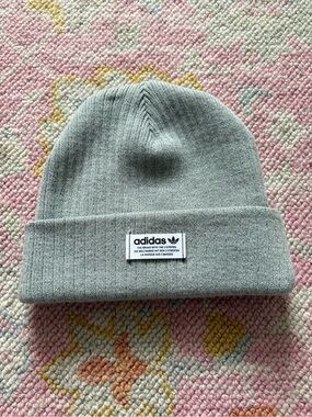 Adidas Originals Trefoil Heather Gray Cuffed Knit Beanie Hat